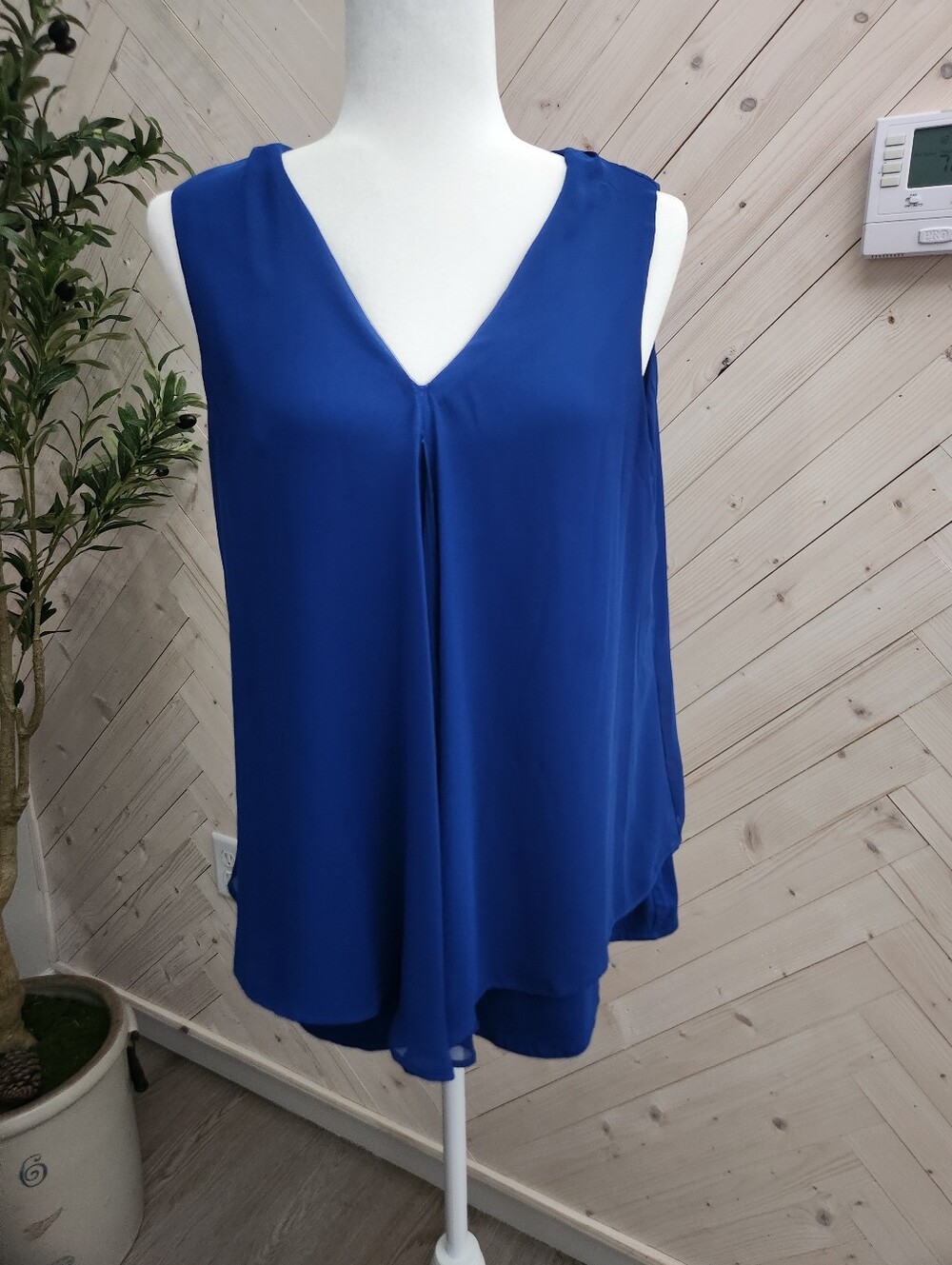 Calvin Klein Royal Blue Layered V-Neck Camisole